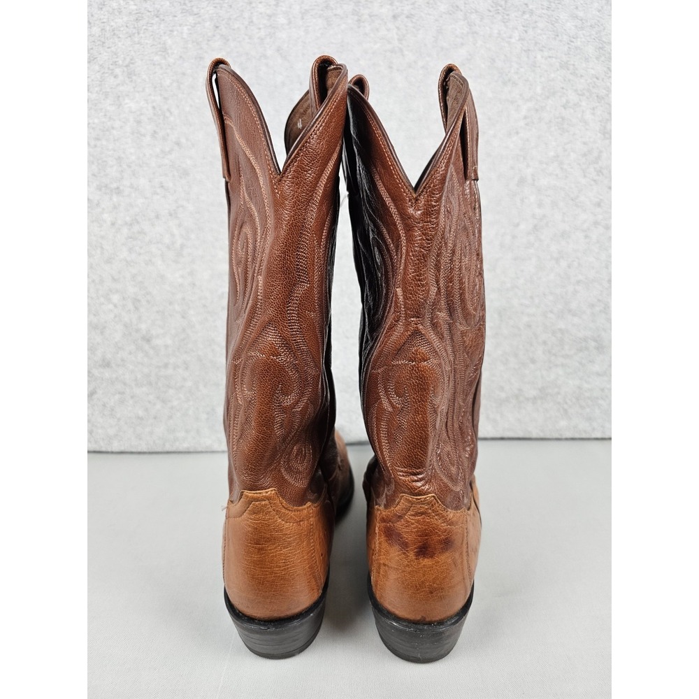 Tony Lama CZ906 Smooth  Ostrich Quill Cowboy Boots Mens 10 D Peanut Brittle - Picture 5 of 16
